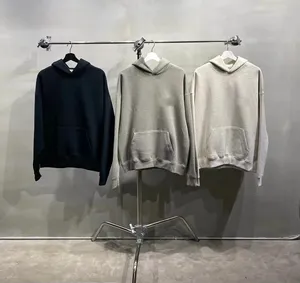 Sudadera con Capucha Extra Grande de Alta Calidad, 100% Algodón, Estilo Francés, Acogedora, Ligera, Forro de Invierno, Tejido de Punto - Product Image 1