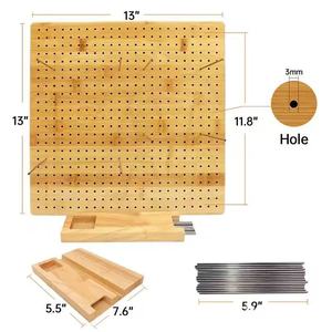 Cross-border wooden yarn knitting auxiliary board, square yarn knitting board, handmade DIY knitting board, <b>crochet</b> desktop - Product Image 4