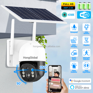 Hongglobal 4MP 360 độ ngoài trời năng lượng mặt trời Powered không thấm nước giám sát không dây Wifi PTZ máy ảnh năng lượng mặt trời cctv Home <span class=keywords><strong>Camera</strong></span> An Ninh - Product Image 2