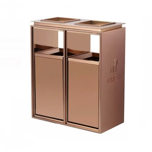 Poubelle de cendrier verticale en <span class=keywords><strong>acier</strong></span> inoxydable à chambre double avec corps peint pour utilisation dans le couloir intérieur du bar Internet du café de l'hôtel - Product Image 1