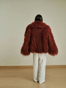 도매 신상 겨울 자켓 그린 리얼 몽골리안 양털 코트 여성용 리얼 퍼 숏 코트 - Product Image 5