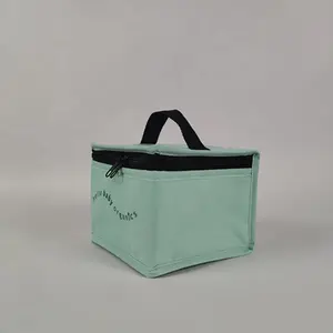 Benutzer definierte Logo-Kühltasche mit Griff Tragbares Mittagessen Angemessene Kühltasche für Travel Green Mini Insula ted Cooler Bag