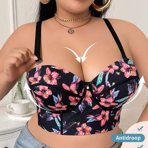 Top vendedor Sexy Ladies Corset Tops <span class=keywords><strong>Mujeres</strong></span> Floral Overbust Bustier Underwire Bra Crop Top - Product Image 4
