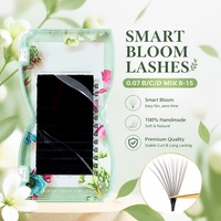 Yelix Upgrade Extensions de cils en éventail 6D 8D, Volumes B C D, 8-15mm, Smart Bloom Lashes, avec plateaux de pose facile