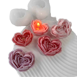 زهرة الحب العفن روز الروائح ديي زهرة الصابون اليدوية قطرة الغراء الجص شمعة قالب السيليكون - Product Image 2