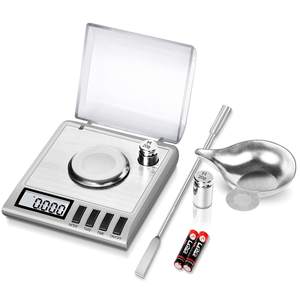 Bilancia elettronica milligrammo 50g/0.001g portatile per gioielli con taratura pesi e pinzette per ricaricare la bilancia digitale - Product Image 1