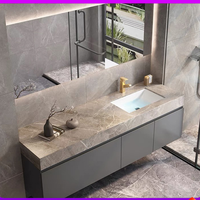 Meuble-lavabo de salle de bain moderne personnalisé George Group, lavabo simple, finition laquée MDF, montage au sol, pour la buanderie, la chambre à coucher