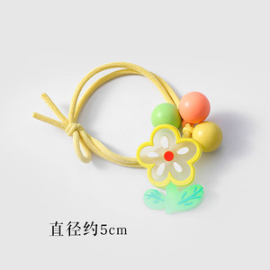 Lindas ligas para el cabello estilo coreano para niños con dijes de flores y animales, alta elasticidad, uso diario, accesorios para el cabello infantiles - Product Image 2