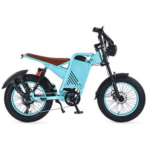 Bicicleta Eléctrica de Estilo Retro 2026 con Llantas Gruesas y Suspensión Completa, Kit de Motor de 52V 48V 500W/750W 1000W, Batería de Litio Integrada - Product Image 1