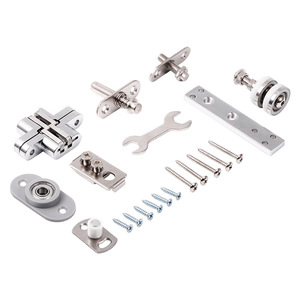 Sliding Door Hardware <b>Kit</b> Aluminum Alloy <b>Rolling</b> Smoothly For Cabinet Doors YG218 - Product Image 1