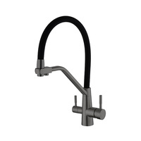 Robinet de cuisine à 3 fonctions avec eau chaude froide et filtre de purification Pivotant à 360 ° Conception sans plomb Installation facile