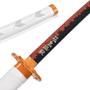 <span class=keywords><strong>Mini</strong></span> <span class=keywords><strong>Katana</strong></span> Kyojuro Rengoku <span class=keywords><strong>Demon</strong></span> <span class=keywords><strong>Slayer</strong></span> Lame Nichirin en Acier Inoxydable 45cm Épée Tanto Manga Japonais - Product Image 3