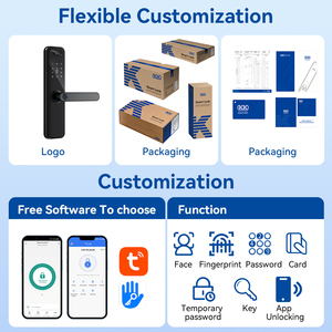 Kk thông minh khóa cửa hợp kim nhôm WiFI 3D nhận dạng khuôn mặt tuyaapp từ xa mở Khóa cảm ứng sinh trắc học vân tay mật khẩu đám mây - Product Image 6