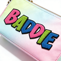 Gros Grand Logo Personnalisé Serviette Broderie Chenille Lettre Patchs Fer sur Presse À Chaud Personnalisé Chenille Patches Alphabet