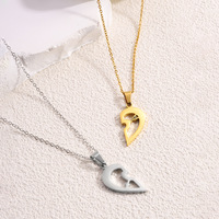 Collier personnalisé MECYLIFE pour couple, pendentif cœur entrelacé, puzzle assorti, deux moitiés de cœur pour les amoureux, cadeau