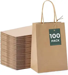 निर्माता डायरेक्ट सेलिंग क्राफ्ट पेपर वॉशेबल कॉस्मेटिक ब्रेड बैग खाद्य बैग के लिए ब्राउन पैकेजिंग क्राफ्ट पेपर बैग