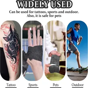 Cinta Adhesiva Elástica Transpirable para Tatuajes, Color Negro, Fuerte y Resistente, para Deportes - Product Image 6