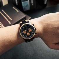 Jam Tangan Quartz Anti Air Kronograf Tiga Sub Dial Imitasi Marmer Gaya Antik Bisnis Terbaru Hari Ayah 2026