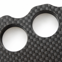 Plaque de brise-vitre en fibre de carbone à quatre doigts, pleine paume, usinée CNC, pièces en acier inoxydable personnalisées, support de panneau, tube noir pour