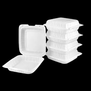 7 "8" 9 "MFPP 상자 2 3 칸 재활용 가능한 전자 레인지 식품 포장 조개 껍질 힌지 뚜껑이있는 MFPP 식품 용기