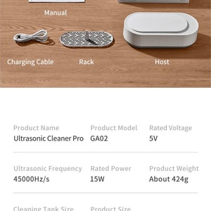 Limpiador Ultrasónico de Joyas de 45 KHz, Limpiador Ultrasónico Portátil Profesional para Joyas, Anillos de Plata, Limpiador de Gafas - Product Image 3
