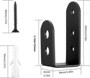 Support mural en forme de U en fer moderne et simple Support mural de goupille de loquet de porte Barrières de porte de ménage Crochets fixes en fer - Product Image 4