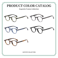 Lunettes de vue rondes vintage unisexes en acétate, monture optique de qualité supérieure, logo personnalisé