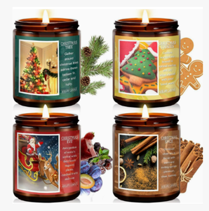 Vela artesanal de cera de soja con forma de espiral de árbol de Navidad de Papá Noel, con efecto de llama parpadeante, para decoración del hogar. - Product Image 2