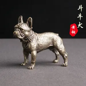 Pirinç do eski bulldog masa dekorasyon shar-pei köpek minyatürleri oyun koleksiyonu zodyak köpek çay pet sanat ve el sanatları toptan