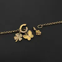 Bracelet à breloques en acier inoxydable pour femme EMANCO, style classique, éléments papillon, lettre, rose, cadeau quotidien, dropshipping, vente en gros