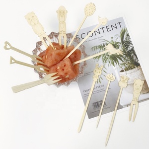 Mini appetizer picks 3.5 inch small fork disposable Bamboo Bento Picks