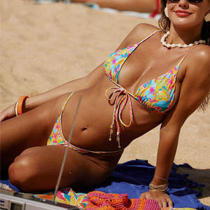 Maillot de bain femme, nouveau design, petite décoration en diamant, string sexy, micro bikini, vêtements de plage - Product Image 3