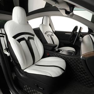 Housses de siège de voiture en cuir respirant et imperméable, personnalisées par le fabricant EKR, ensemble complet de 9 pièces pour <span class=keywords><strong>Tesla</strong></span> <span class=keywords><strong>Model</strong></span> <span class=keywords><strong>3</strong></span>/SENTRA, 4 saisons - Product Image 1