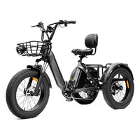 Tricycle électrique ZM300 à longue autonomie avec assistance à la traction, pneus larges de 20 pouces, différentiel de stationnement pour personnes âgées