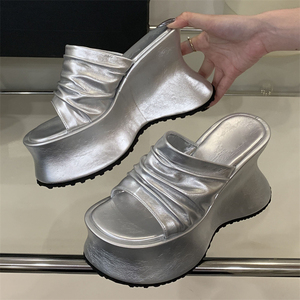 Nouvelles Sandales Compensées Confortables à Talon Haut et Bout Ouvert Imprimé Léopard pour Femme – Collection Printemps-Été 2025 Respirantes - Product Image 1