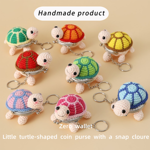 Porte-monnaie écologique en forme de petit feuille de dessin animé fini, porte-clés tricoté, sac à dos en laine <span class=keywords><strong>crochet</strong></span>ée, pendentif pour couple, meilleur ami - Product Image 1