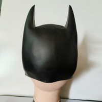 Masque de chauve-souris en latex noir, casque intégral, masque de cosplay de super-héros pour costume de fête d'Halloween