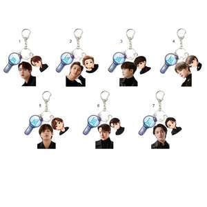 Nuevo Llavero Creativo de Acero Inoxidable y Acrílico con Diseño de los Ídolos de KPOP Bangtan Boys: JUNGKOOK, V, <span class=keywords><strong>Taehyung</strong></span>, JIN, SUGA, RM, JIMIN, J-HOPE - Product Image 1