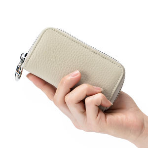 Offres Spéciales multicolore femmes clé de voiture étui en cuir de vachette clés organisateur femme de ménage sept fermeture éclair clé de voiture portefeuilles - Product Image 2