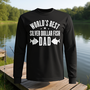 World's Best Silver Dollar Fish Dad Long Sleeve <b>T</b>-<b>Shirt</b> - Product Image 3