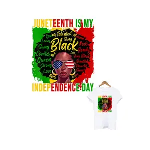 Fast Delivery Custom Screen Print Transfers For Garment Ready To Press Juneteenth Heat Transfers For T-Shirt