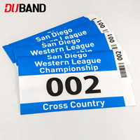 Numéro de bavoir de course Tyvek personnalisé impression double face numéro de marathon tissu avec logo et code à barres pour les événements de triathlon à vélo