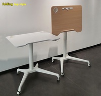 Bureau réglable en hauteur à colonne unique en aluminium, ergonomique, robuste, écologique, pour usage commercial et domestique, avec vérin pneumatique