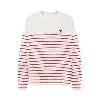 Pull en tricot unisexe à rayures, design personnalisé avec logo cœur, manches longues, décontracté, pour l'hiver, pour hommes et femmes, commande en gros
