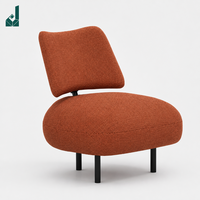 Chaise de réception de luxe moderne et confortable en lin, forme volumineuse, avec structure en acier pour bureau et réunions