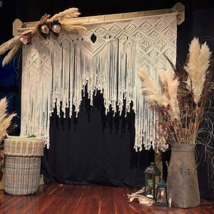 Boho <span class=keywords><strong>Chic</strong></span> arc en macramé et toile de fond de mariage décor de corde de coton pour la maison ou le mariage tissé à la main <span class=keywords><strong>Chic</strong></span> Style bohème - Product Image 4