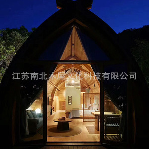Maison flottante en bois courbée, préfabriquée, pour hôtel de loisirs en plein air, design rustique, installation facile, maisons en bois - Product Image 3