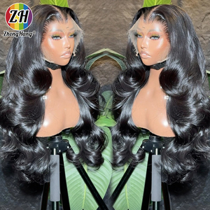 Perruque brésilienne 360 Braid 13x6 en dentelle frontale noire pour femmes, vente en gros, perruque sans colle HD Full Lace Front, cheveux indiens bruts - Product Image 2