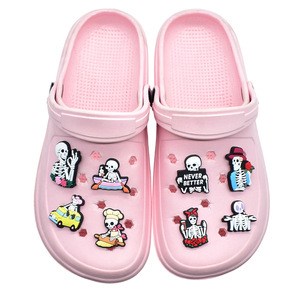 Accessoires <span class=keywords><strong>de</strong></span> chaussures unisexes transfrontaliers en PVC souple, breloques <span class=keywords><strong>de</strong></span> dessin animé 2D Crâne d'Halloween, décorations amovibles pour sabots - Product Image 2