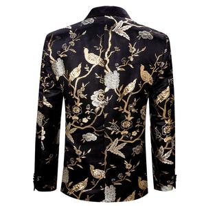 2024 negro oro <span class=keywords><strong>Beige</strong></span> Floral hombres Blazers Slim Fit negocios Casual hombres <span class=keywords><strong>traje</strong></span> un botón viaje Blazer ligero <span class=keywords><strong>traje</strong></span> <span class=keywords><strong>chaqueta</strong></span> - Product Image 3